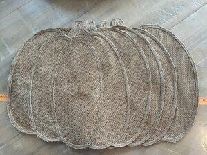 Burlap Pumpkin Placemats Fall Harvest Rustic Set Of 4